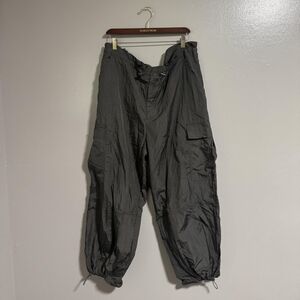 Future Collective Black Nylon Parachute Cargo Pants size large